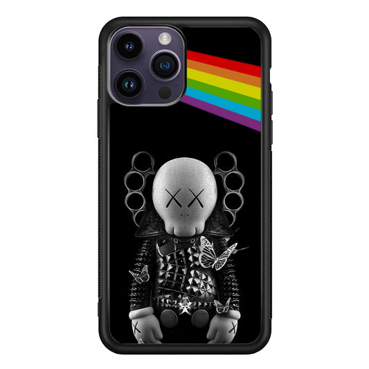 Kaws Metal Style Rainbow iPhone 14 Pro Max Case | Slim Rubber Case for iPhone 14 Pro Max