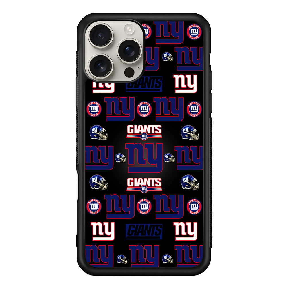 New York Giants Logo Pattern iPhone 16 Pro Max Case | Stylish Protective Case for iPhone 16 Pro Max