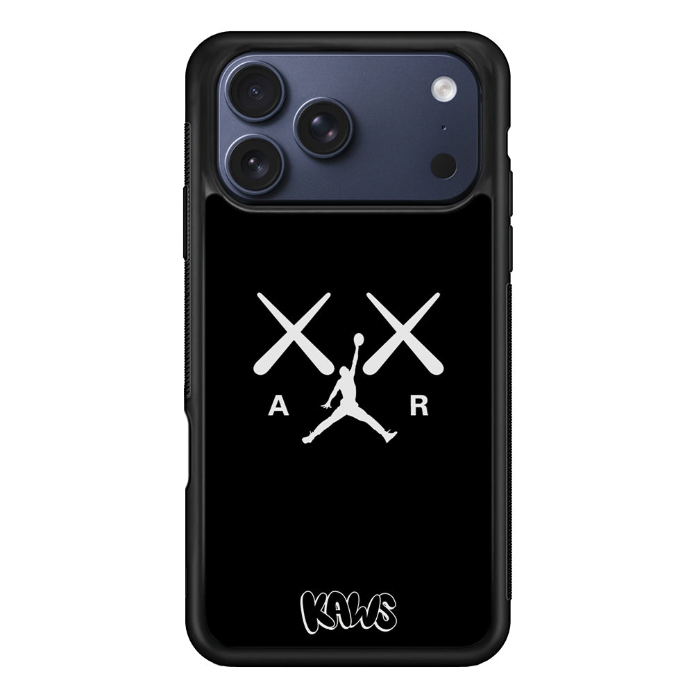 Kaws Air Jordan Midnight Black iPhone 17 Pro Max Case | Slim Rubber Case for iPhone 17 Pro Max