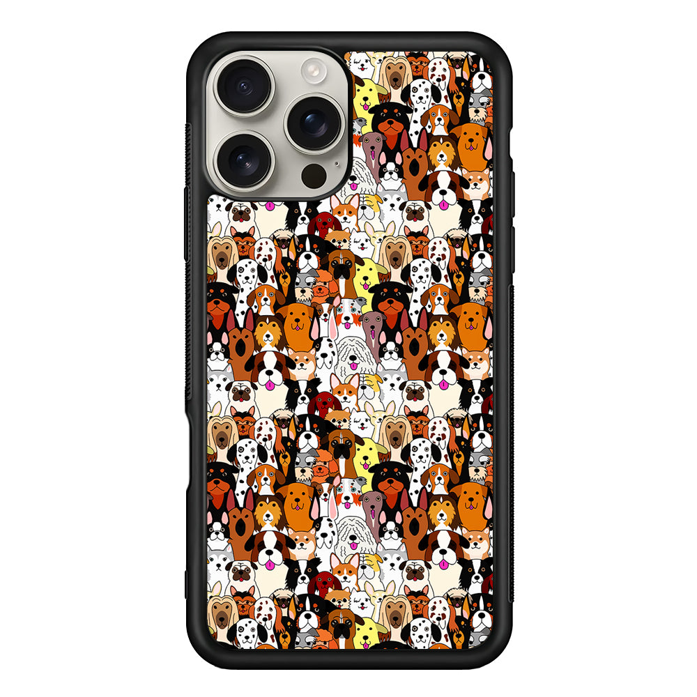 Doodle Dogs Colorful Pattern iPhone 16 Pro Max Case | Stylish Protective Case for iPhone 16 Pro Max