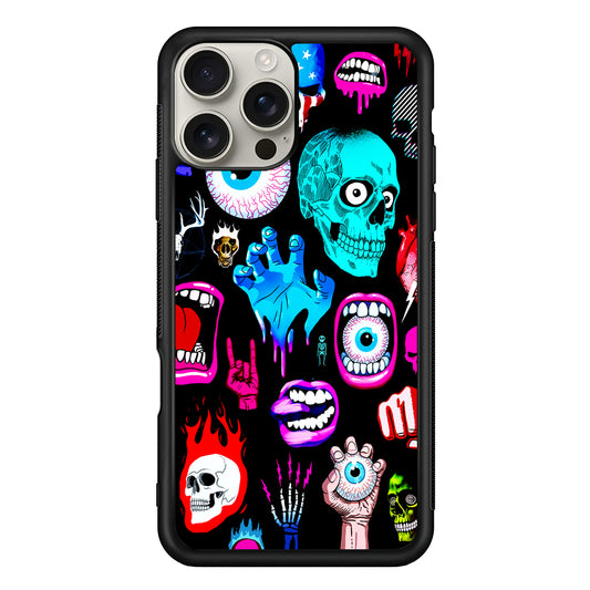 Hand Drawn Halloween Doodles iPhone 16 Pro Max Case | Stylish Protective Case for iPhone 16 Pro Max