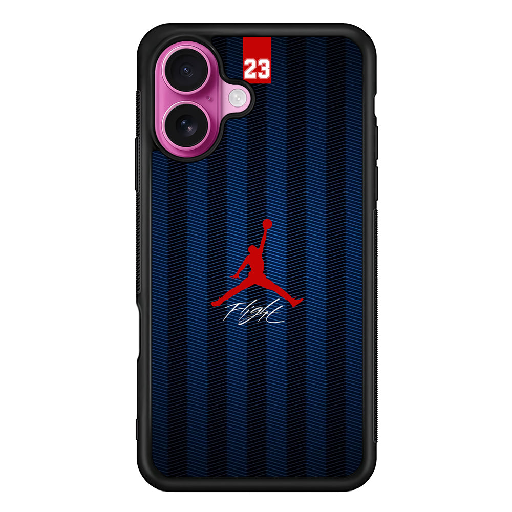 Air Jordan Deep Blue Art Line iPhone 17 Case - Slim Rubber Case for iPhone 17