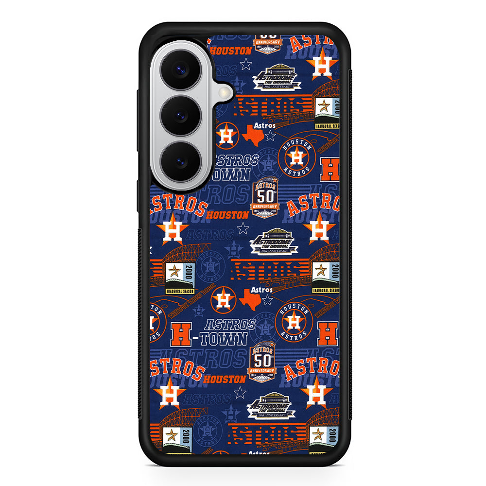Houston Astros Retro Samsung Galaxy S26 Case | Protective Rubber Cover