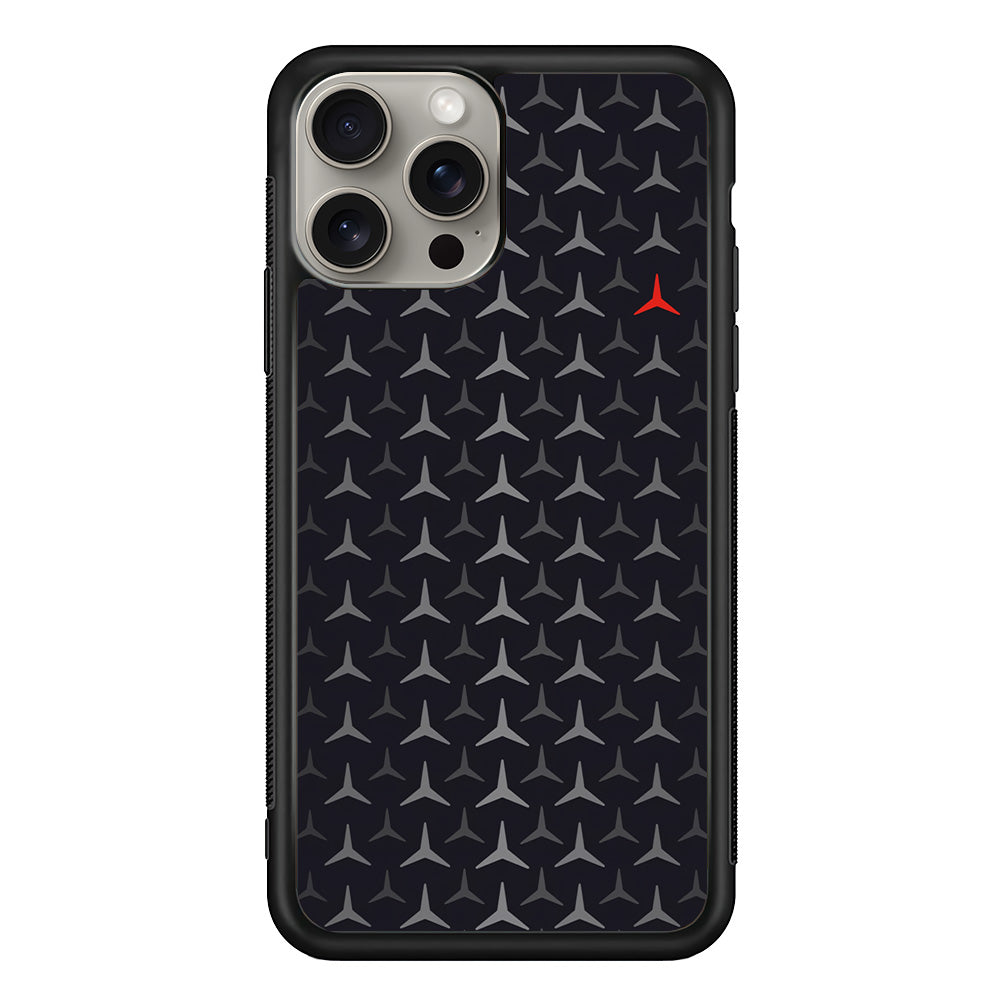 Mercedes-Benz Logos Pattern iPhone 15 Pro Case | Slim Rubber Case for iPhone 15 Pro