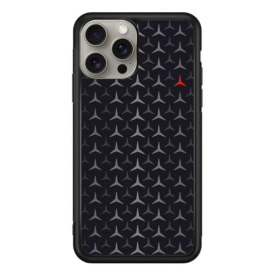 Mercedes-Benz Logos Pattern iPhone 15 Pro Case | Slim Rubber Case for iPhone 15 Pro