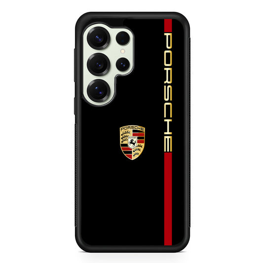 Porsche Car Logo Luxury Samsung Galaxy S25 Ultra Case | Slim Rubber Case for Samsung Galaxy S25 Ultra