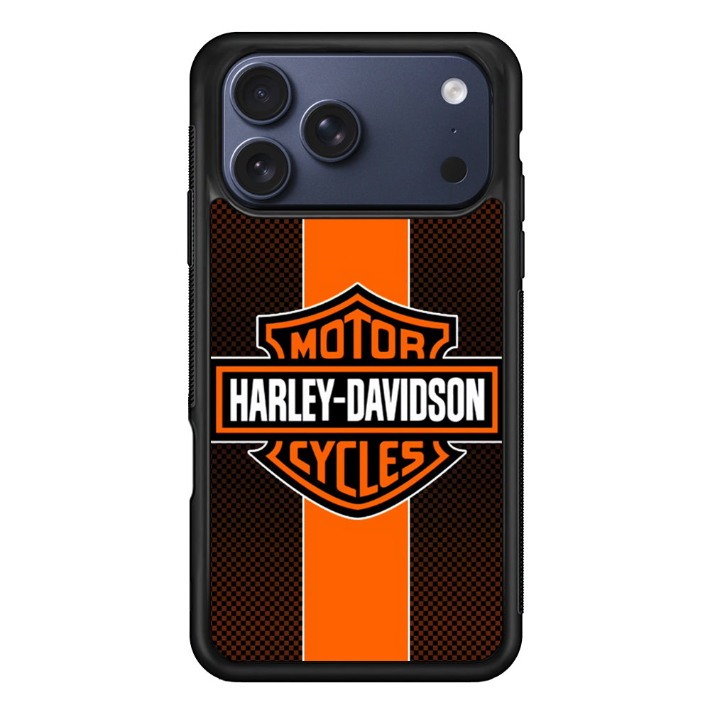 Harley Davidson Square Pattern iPhone 17 Pro Max Case | Durable Rubber Case for iPhone 17 Pro Max