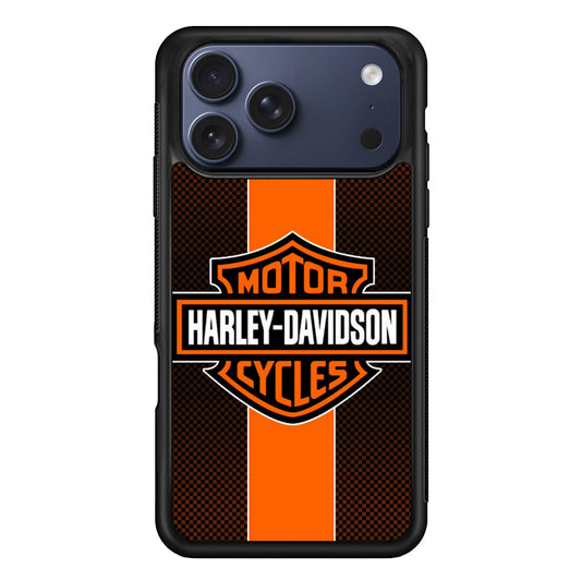 Harley Davidson Square Pattern iPhone 17 Pro Max Case | Durable Rubber Case for iPhone 17 Pro Max