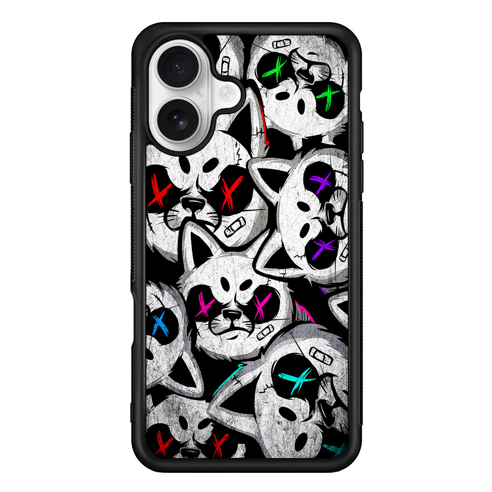Bad Cat Heads iPhone 16 Plus Case | Durable Protective Rubber Cover