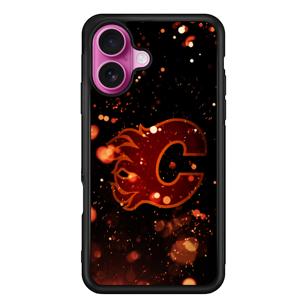 Calgary Flames Sparkling iPhone 17 Case | Slim Protective Rubber Phone Cover