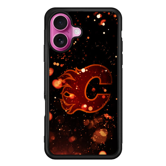 Calgary Flames Sparkling iPhone 17 Case | Slim Protective Rubber Phone Cover