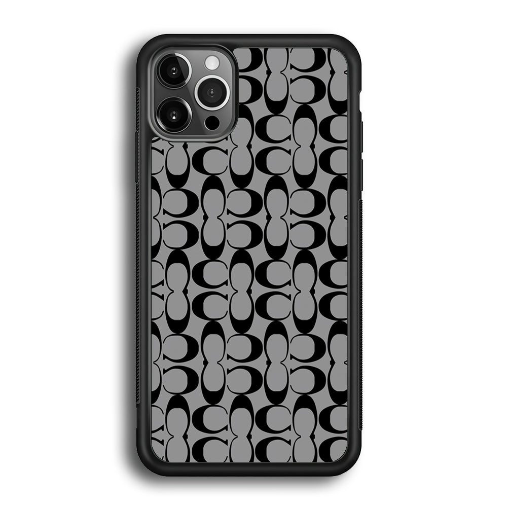 Coach Black Grey iPhone 12 Pro Max Case | Slim Rubber Case for iPhone 12 Pro Max
