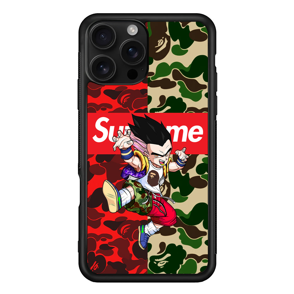 Bape Dragon Ball Supreme Camo iPhone 16 Pro Case | Slim Rubber Case for iPhone 16 Pro