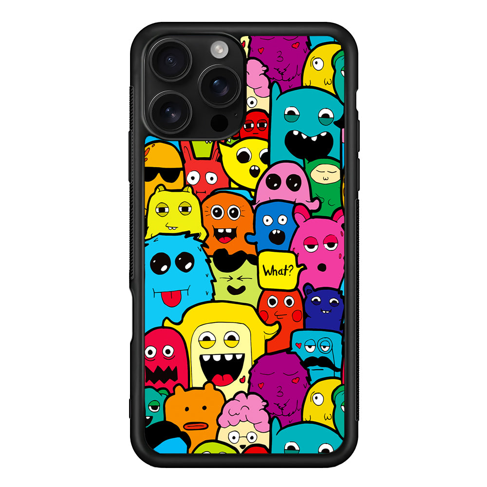 Monster Doodle Funny and Spooky iPhone 16 Pro Case | Durable Protective Case for iPhone 16 Pro