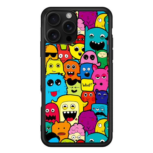 Monster Doodle Funny and Spooky iPhone 16 Pro Case | Durable Protective Case for iPhone 16 Pro