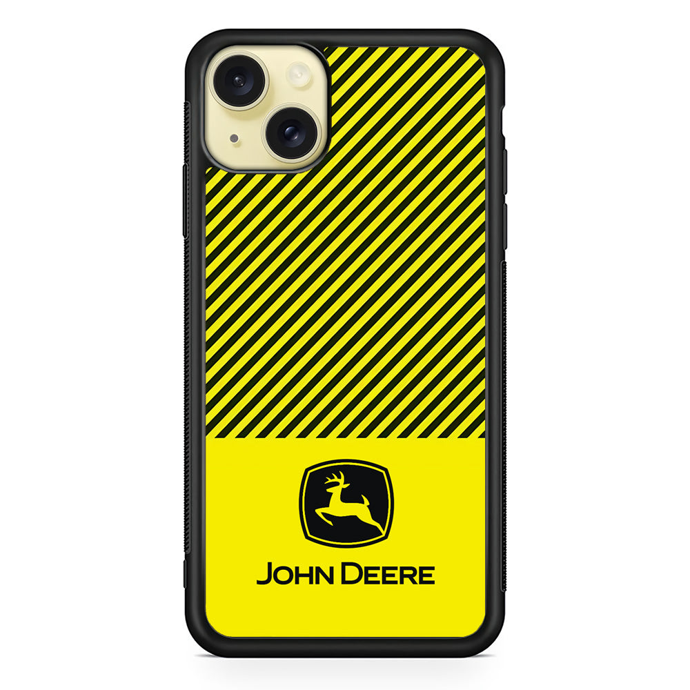 John Deere Black Patern iPhone 15 Plus Case | Slim Rubber Case for iPhone 15 Plus