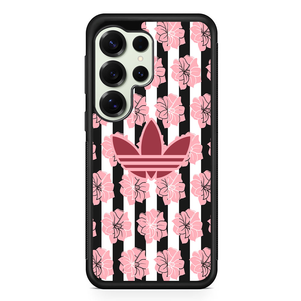 Adidas Pink Flowers Samsung Galaxy S25 Ultra Case | Durable Rubber Case for Samsung Galaxy S25 Ultra
