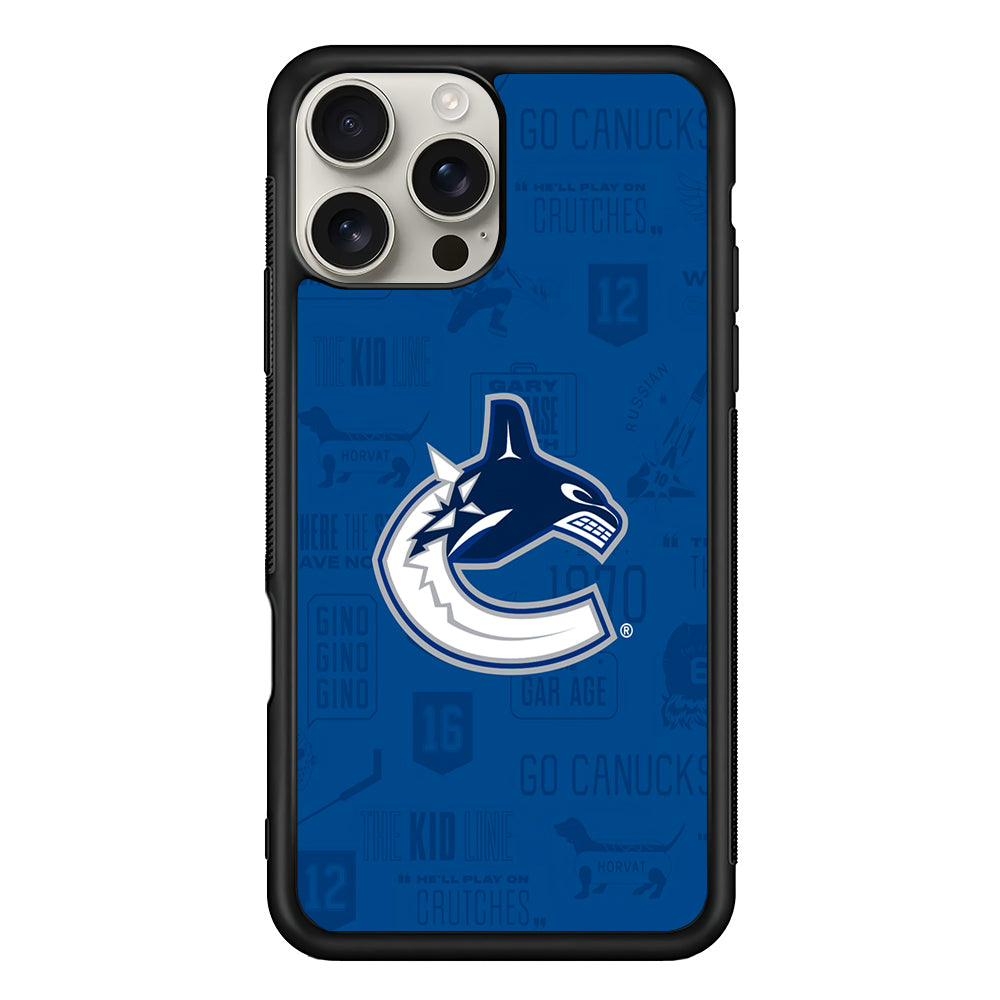 Vancouver Canucks Pattern iPhone 16 Pro Max Case | Stylish Protective Case for iPhone 16 Pro Max
