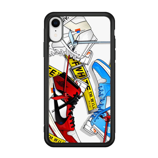 Nike Air x Off White Shoes Colase iPhone XR Case | Slim Rubber Case for iPhone XR