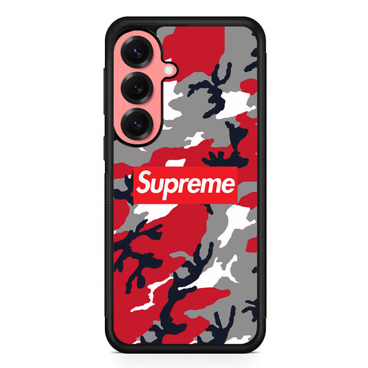 Supreme Camo Red Samsung Galaxy S25 Case | Slim Rubber Case for Samsung Galaxy S25