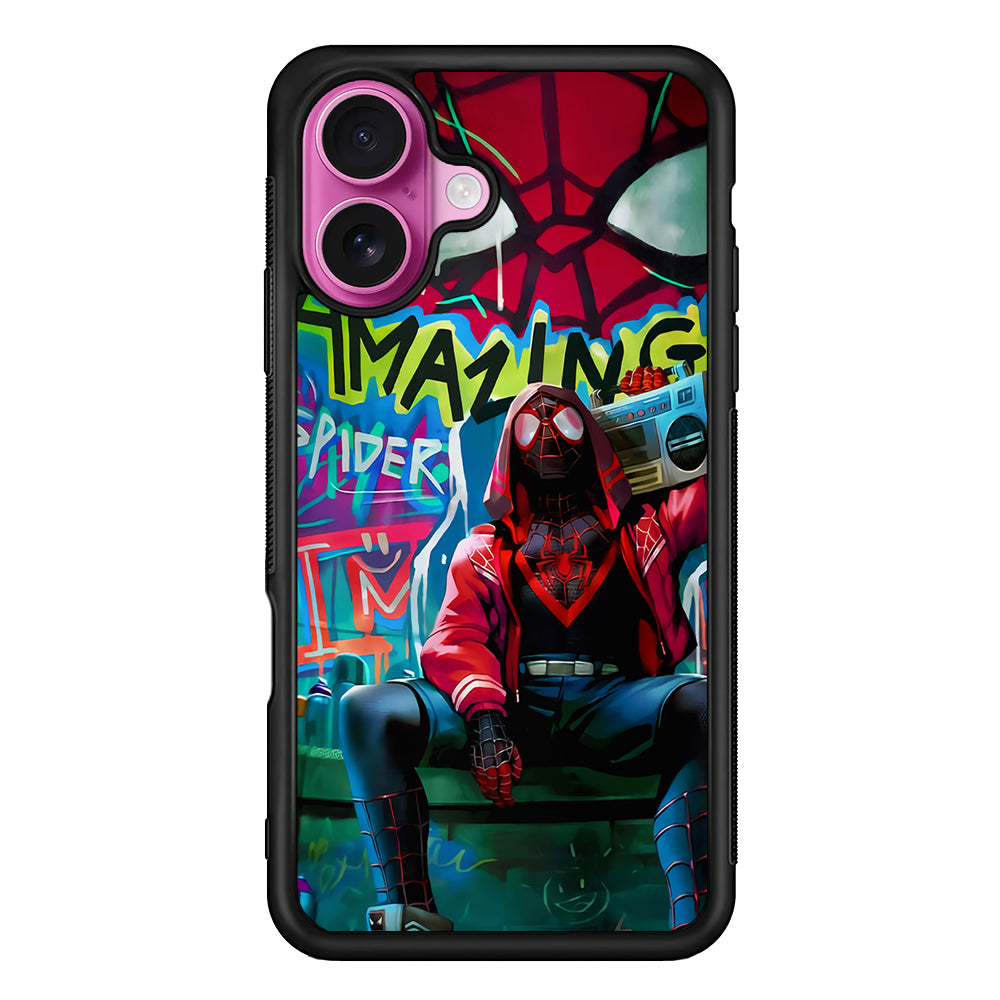 Spider-Man Hip Hop Style iPhone 17 Case | Slim Protective Rubber Phone Cover