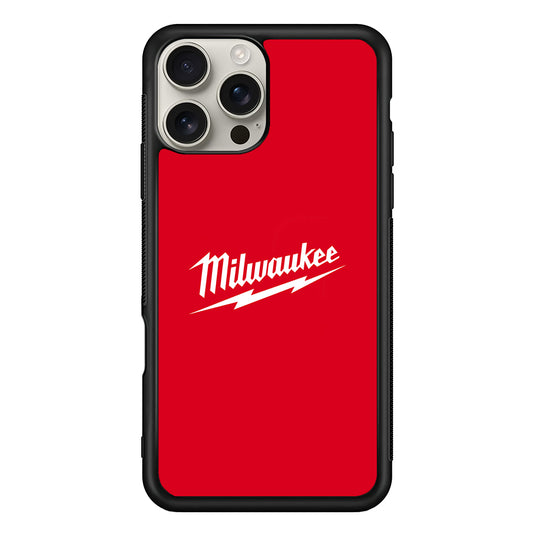 Milwaukee Tool Red Background iPhone 16 Pro Max Case | Slim Rubber Case for iPhone 16 Pro Max