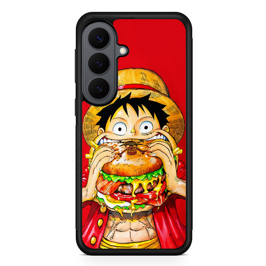 Monkey D Luffy Eating a Burger Samsung Galaxy S26 Plus Case | Slim Rubber Case for Samsung Galaxy S26 Plus