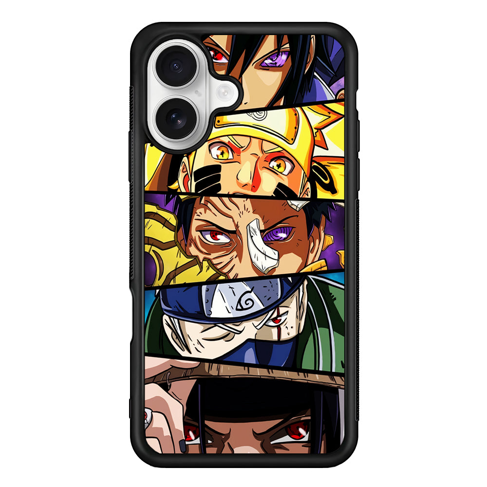 All Eyes Characters in Naruto iPhone 16 Plus Case | Durable Protective Rubber Cover