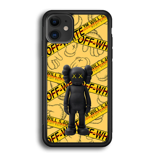 Kaws x Off White Yellow Belt iPhone 12 Case | Slim Rubber Case for iPhone 12