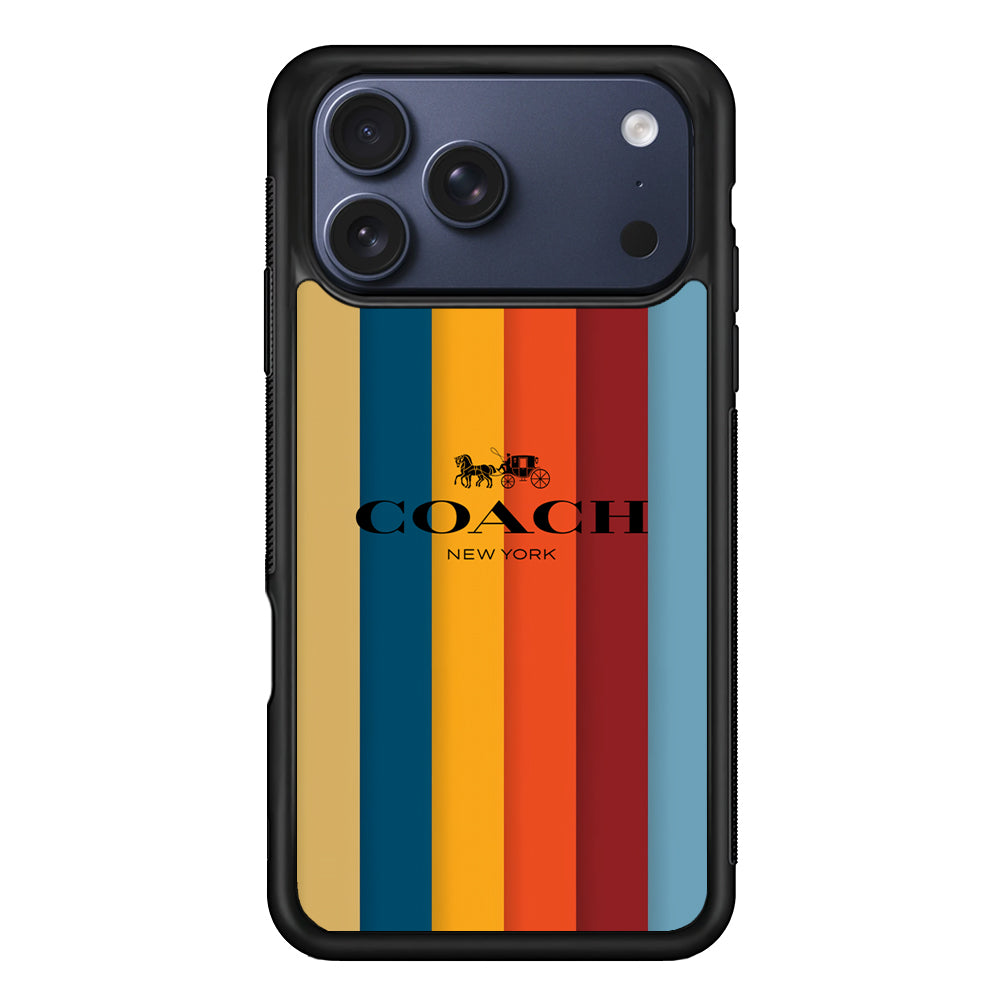 Coach Vertical Colorfull iPhone 17 Pro Max Case | Slim Rubber Case for iPhone 17 Pro Max
