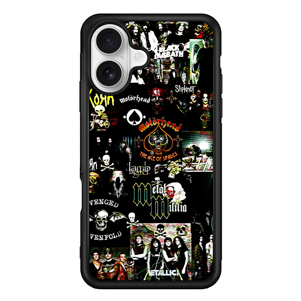 Heavy Metal Band Collection iPhone 16 Plus Case | Durable Protective Rubber Cover