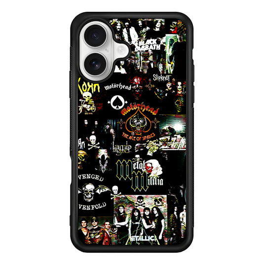 Heavy Metal Band Collection iPhone 16 Plus Case | Durable Protective Rubber Cover