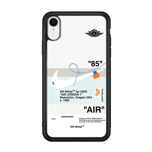 Off White x Nike Air Jordan Natural iPhone XR Case | Slim Rubber Case for iPhone XR