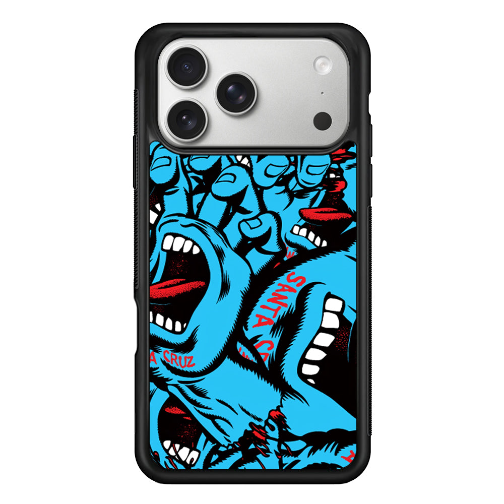 Santa Cruz Skateboard Pattern iPhone 17 Pro Case | Slim Rubber Case for iPhone 17 Pro