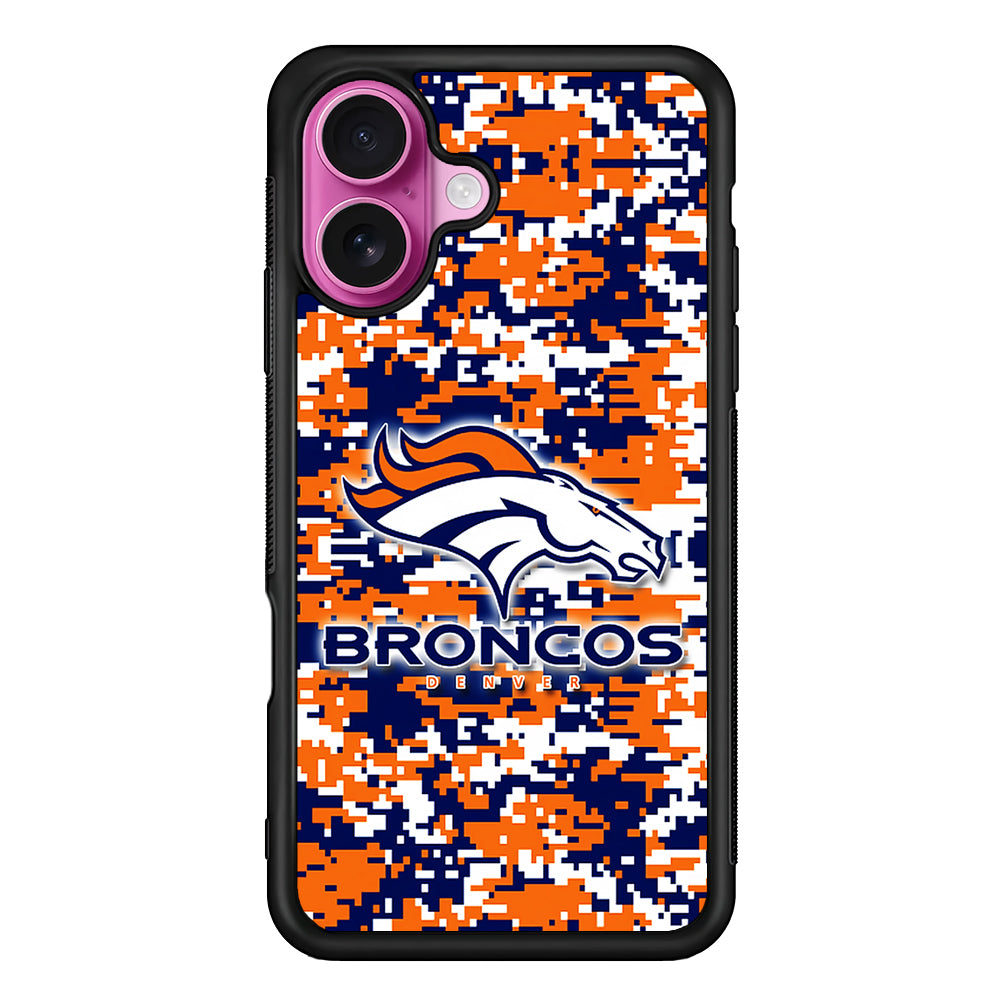 Denver Broncos Pixels iPhone 17 Case | Slim Protective Rubber Phone Cover