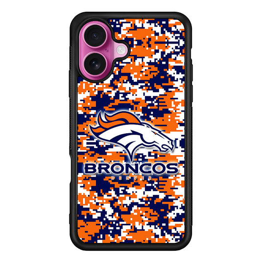 Denver Broncos Pixels iPhone 17 Case | Slim Protective Rubber Phone Cover