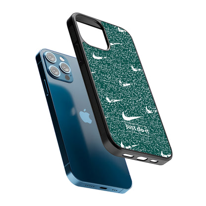 Nike White in Green Patern 2D Rubber Phone Case | Slim Protective Phone Case