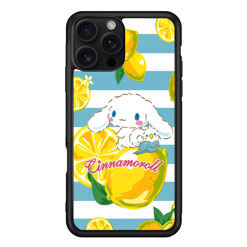 Cinnamoroll Lemons Blue Stripe iPhone 16 Pro Case | Durable Protective Case for iPhone 16 Pro