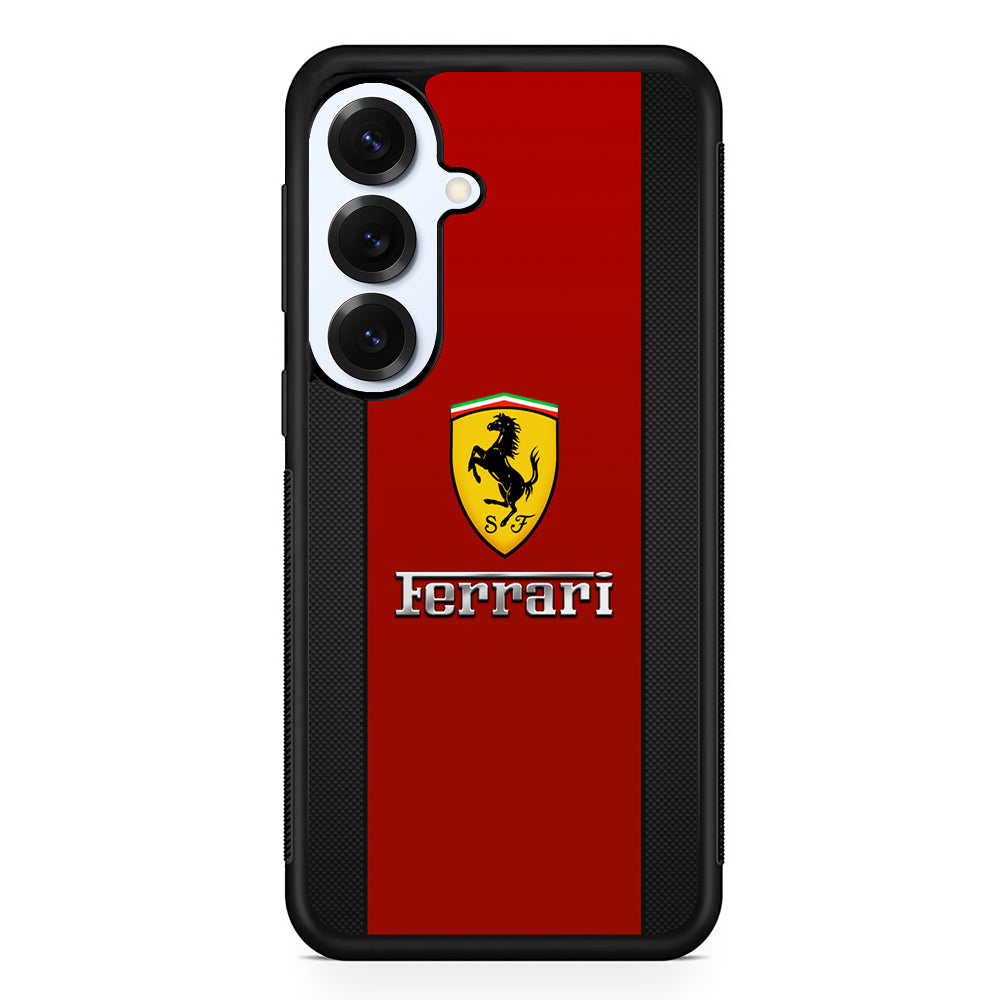 Ferrari Luxury Car Stripe Logo Samsung Galaxy S25 Plus Case | Slim Rubber Case for Samsung Galaxy S25 Plus