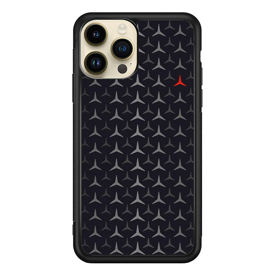 Mercedes-Benz Logos Pattern iPhone 14 Pro Case | Slim Rubber Case for iPhone 14 Pro