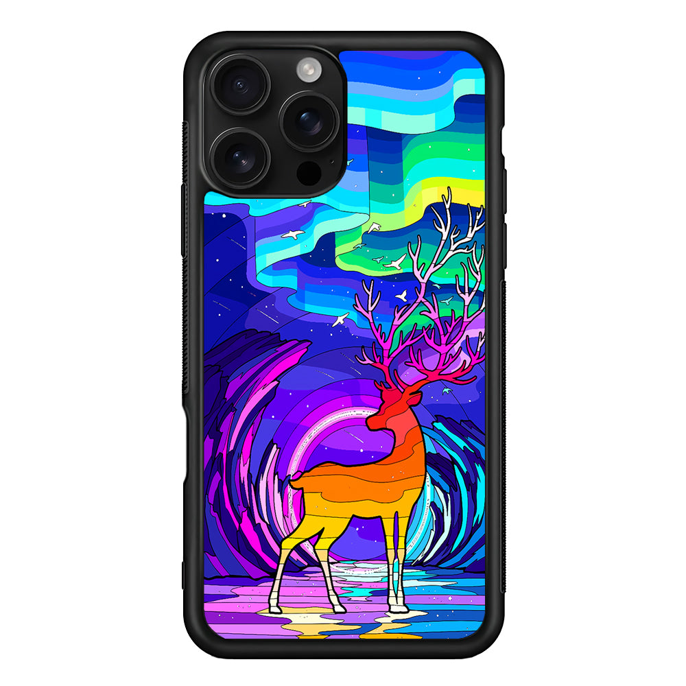 A Deer Colorful Silhouette iPhone 16 Pro Case | Durable Protective Case for iPhone 16 Pro