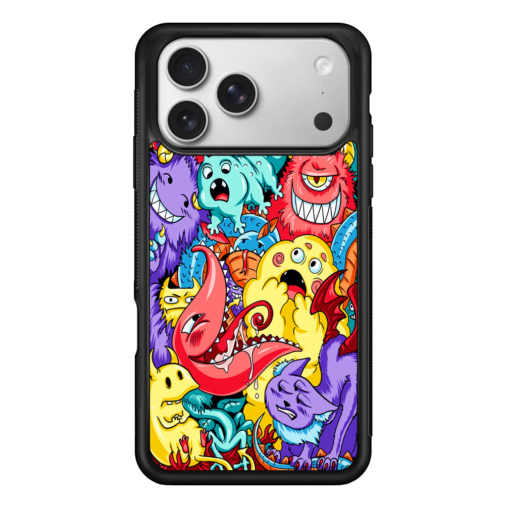 Monster Party Character iPhone 17 Pro Case | Slim Rubber Case for iPhone 17 Pro