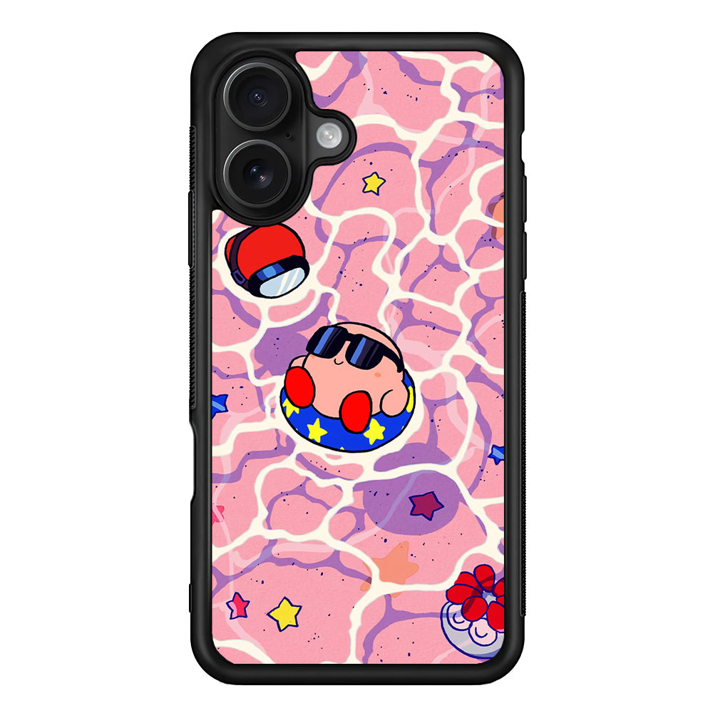 Kirby is Sunbathing on The Beach iPhone 16 Case - Oxvistore