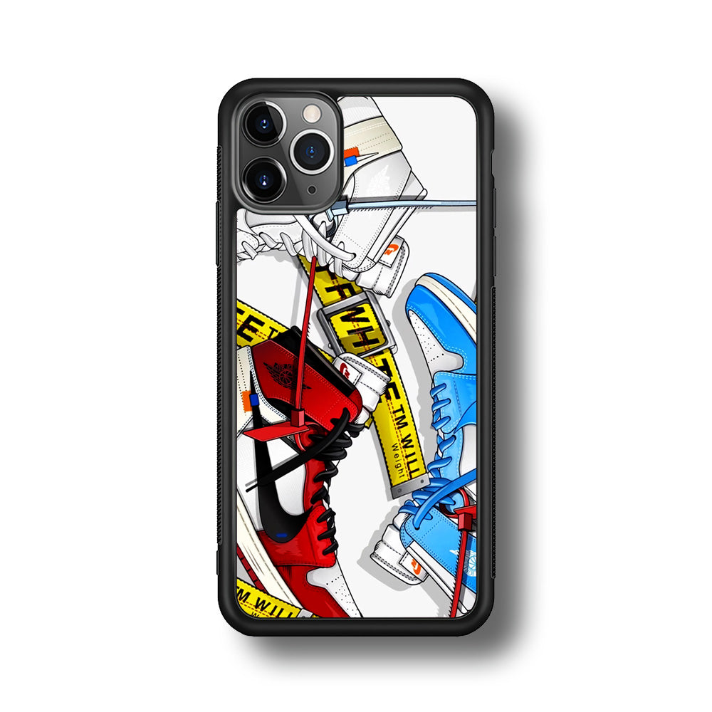Nike Air x Off White Shoes Colase iPhone 11 Pro Max Case | Slim Rubber Case for iPhone 11 Pro Max