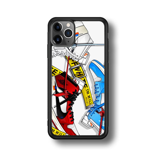 Nike Air x Off White Shoes Colase iPhone 11 Pro Max Case | Slim Rubber Case for iPhone 11 Pro Max