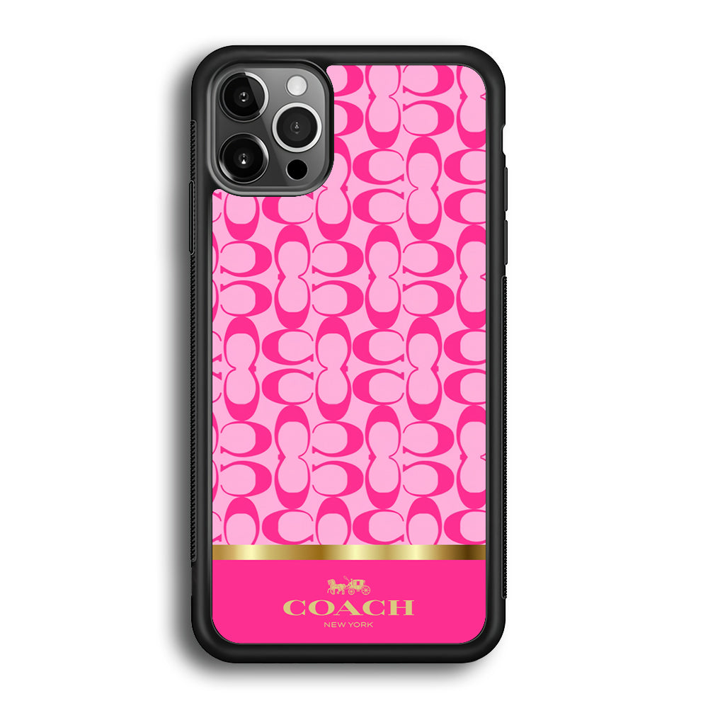 Coach Pink Pattern iPhone 12 Pro Max Case | Slim Rubber Case for iPhone 12 Pro Max