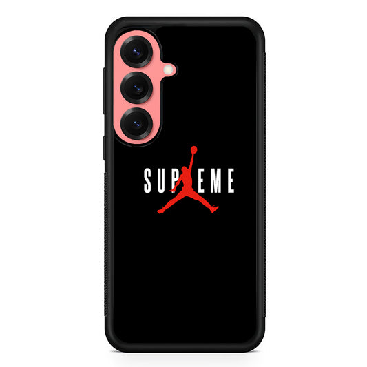 Jordan X Supreme Black Background Samsung Galaxy S25 Case | Slim Rubber Case for Samsung Galaxy S25