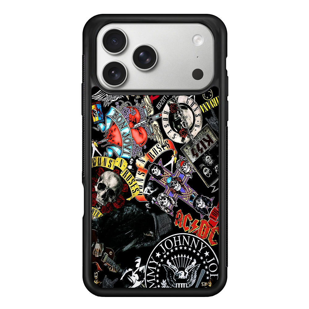 Rock Bands Logo Collage iPhone 17 Pro Case | Slim Rubber Case for iPhone 17 Pro