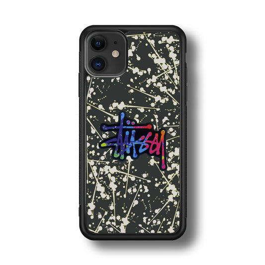 Stussy Splash Grey iPhone 11 Case | Slim Rubber Case for iPhone 11