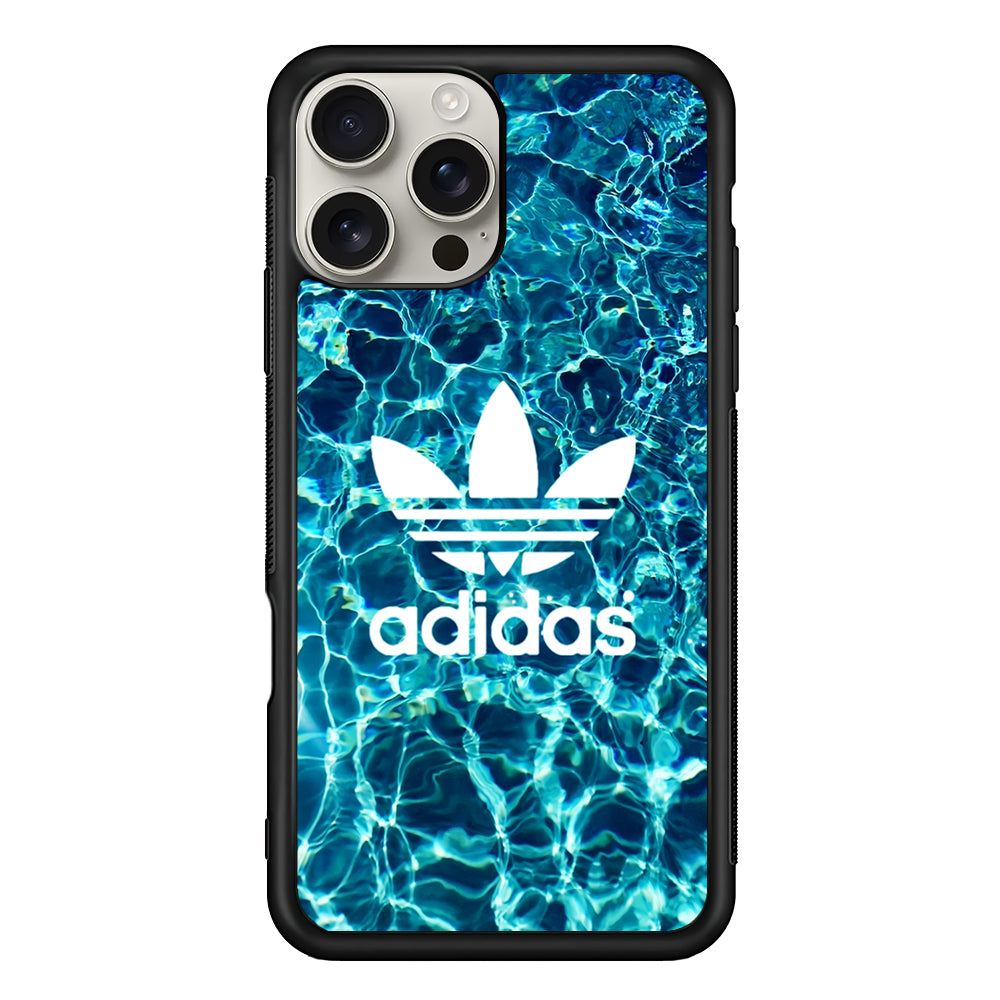 Adidas Logo Water Background iPhone 16 Pro Max Case | Durable Everyday Protective Cover